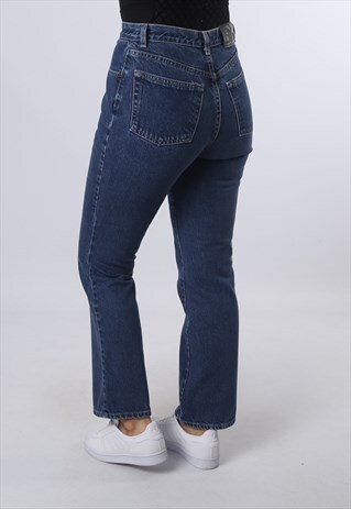 HIGH WAISTED DENIM JEANS BOOTCUT LEG PETITE UK 10 (BJCP)