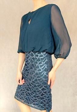 Deadstock Blue Lace S.Oliver Dress, Medium Size