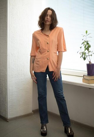VINTGE 80'S PEACH SHORT SLEEVED JACKET
