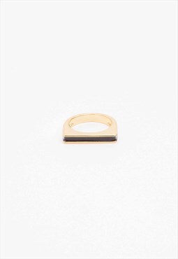 New Gold and Black Bar Ring