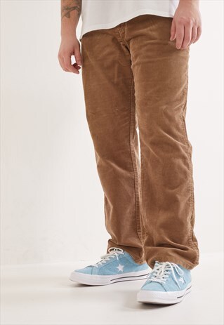 VINTAGE WRANGLER STRAIGHT LEG CORDUROY TROUSERS BEIGE