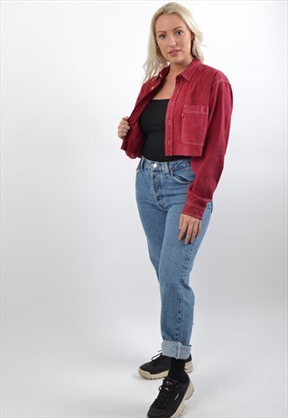 MAROON LEVI'S CROPPED SHIRT GRL3737
