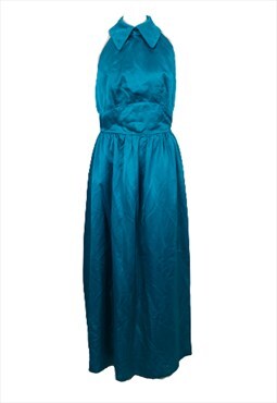 Hershelle Young Mayfair 60s Teal Long Halterneck Dress Party