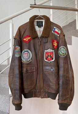 Vintage AVIREX Jacket G-1 "Top Gun" Bomber Pilot Flight 80s