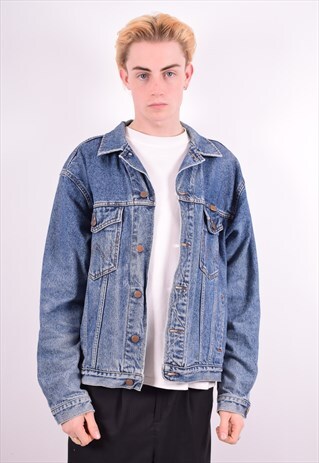 WRANGLER MENS VINTAGE DENIM JACKET XL BLUE 90'S