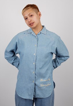 Vintage Valentino Long Sleeve Shirt in Blue