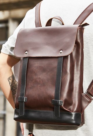 SHALEX LEATHER-LOOK BACKPACK