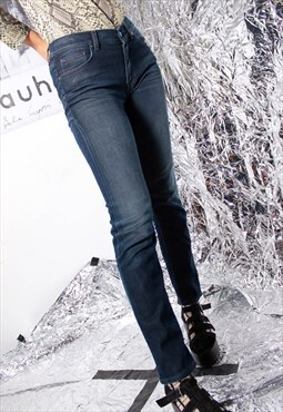 ACNE STUDIOS y2k casual dark blue washed denim skinny jeans