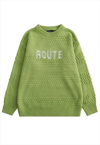 KALODIS LETTER EMBROIDERED SIMPLE ROUND NECK SWEATER