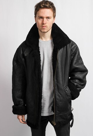 VINTAGE LEATHER SHERPA JACKET