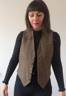 Vintage Brown Tweed Waistcoat