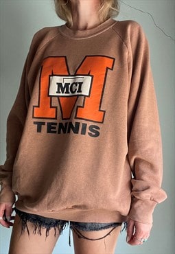 Vintage Tennis Motif Sweatshirt