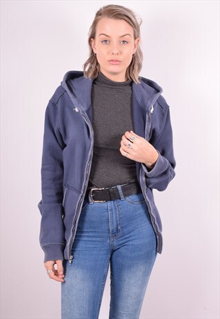 POLO RALPH LAUREN WOMENS VINTAGE HOODIE JACKET LARGE BLUE 90