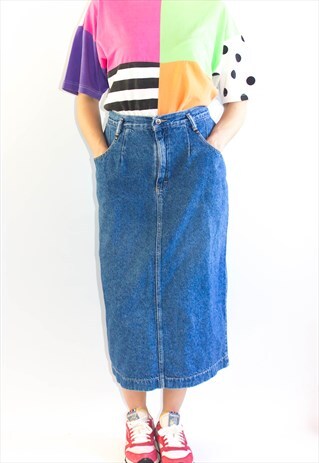 VINTAGE 90'S LEE DENIM MAXI SKIRT
