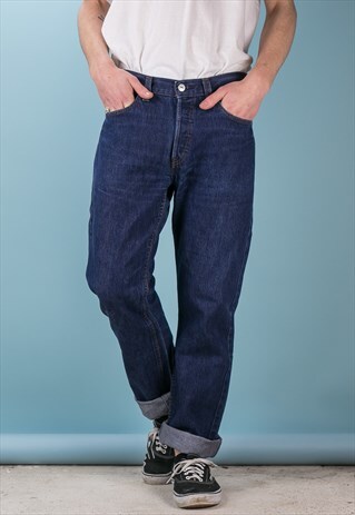 VINTAGE LEVI 501 DARK WASH BLUE JEANS