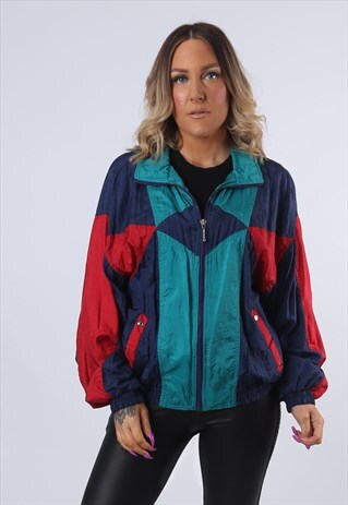 SHELL JACKET TRACK TOP OVERSIZED VINTAGE (DK5K) LARGE