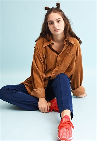 90'S RETRO CORDUROY OVERSIZED MINIMALIST DADS SHIRT