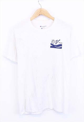 Vintage Champion Lifeguard T Shirt White Short Sleeve 90s