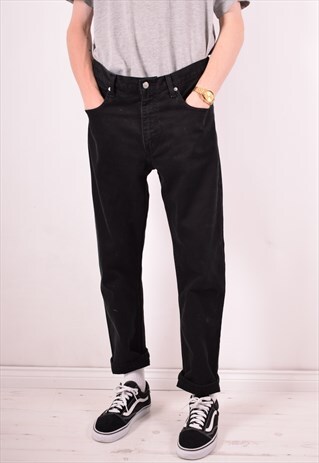 LEVI'S 752 MENS VINTAGE JEANS W34 L28 BLACK 90S