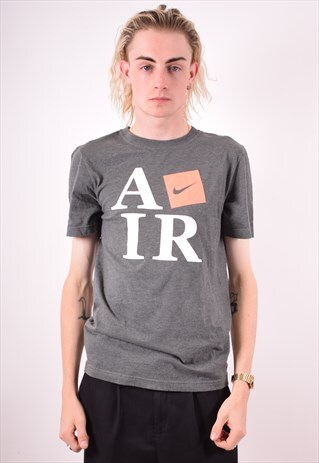 NIKE MENS VINTAGE T-SHIRT TOP SMALL GREY 90S
