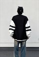 BLACK OVERSIZED  BASEBALL VARSITY JACKET 