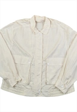 Vintage Windbreaker Jacket White Ladies Large