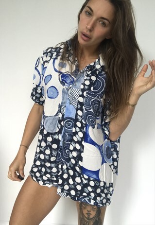 PATTERNED OVERSIZED RETRO VINTAGE UNISEX FESTIVAL SHIRT