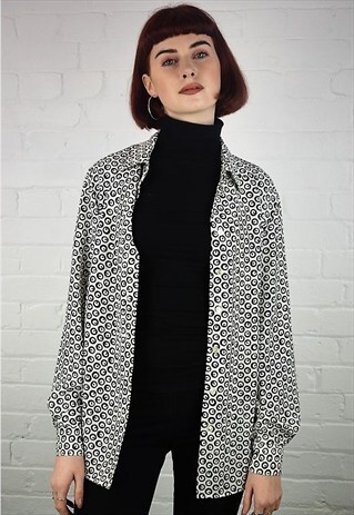 VINTAGE 90'S PATTERNED SHIRT BLOUSE