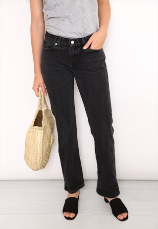VINTAGE REWORKED BLACK DENIM HIGH WAISTED MOM JEANS