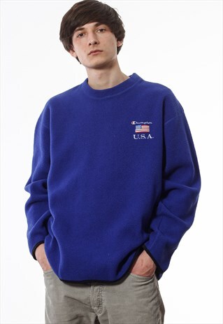 VINTAGE CHAMPION SWEATSHIRT CREW NECK 90S BLUE