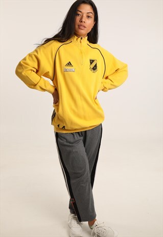 VINTAGE ADIDAS EMBROIDERED SPELLOUT 1/4 ZIP SWEATSHIRT