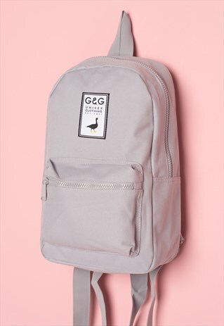 G&G LIGHT GREY MINI NEW PATCH BACKPACK