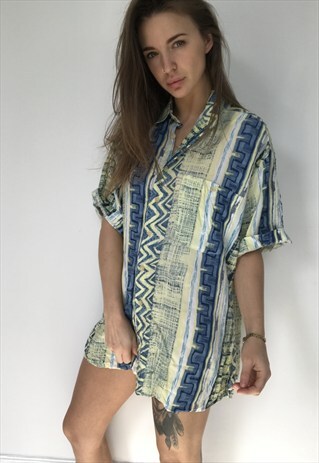 PATTERNED OVERSIZED RETRO VINTAGE UNISEX FESTIVAL SHIRT