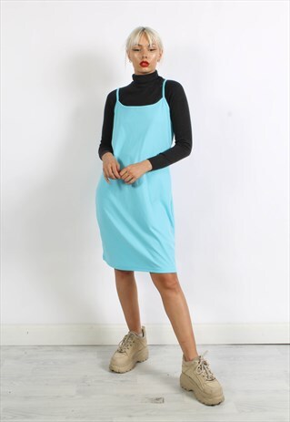 VINTAGE Y2K SLIP DRESS BLUE