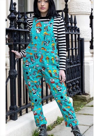INABOX SPOONIES RETRO STYLE BAGGY DUNGAREES