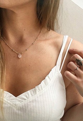 THE GENTLE ROSE - ROSE QUARTZ NECKLACE