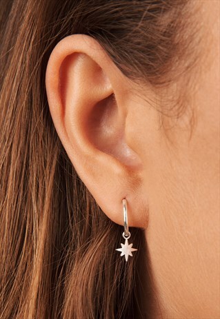 MINI TRIANGLE HOOP EARRINGS STERLING SILVER