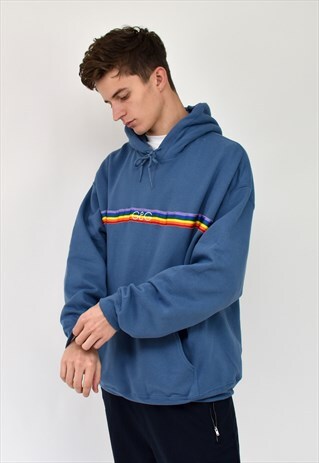 G&G UNISEX INDIGO RAINBOW RIBBON HOOD