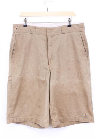 VINTAGE DICKIES SHORTS CREAM STRAIGHT FIT EMBROIDERED LOGO