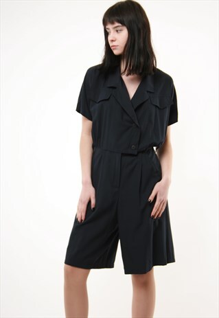 80S VINTAGE SHORT MINI LENGTH COTTON BLUE PLAYSUIT 433