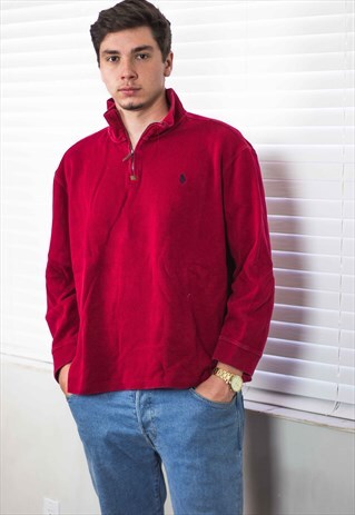 VINTAGE POLO RALPH LAUREN 1/4 ZIP JUMPER LOGO 90S XL 21.8