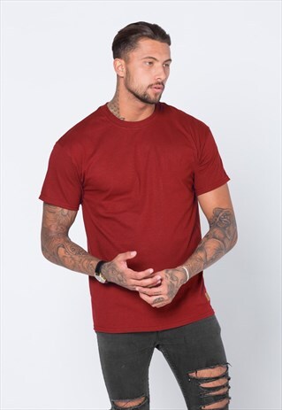 ESSENTIAL BLANK T-SHIRT - DARK CARDINAL RED