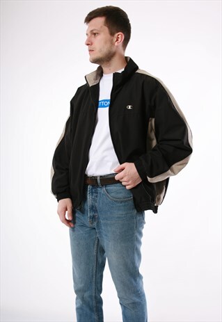 90S VINTAGE CHAMPION RARE OLDSCHOOL SHELL JACKET 13723