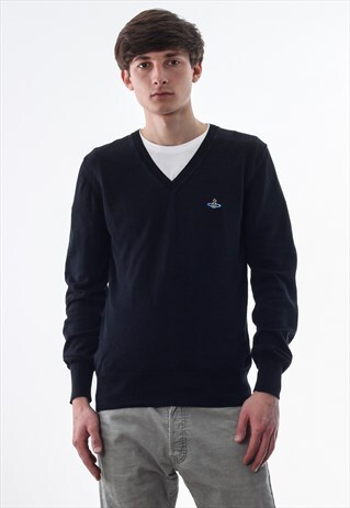VINTAGE VIVIENNE WESTWOOD SWEATER V-NECK BLACK