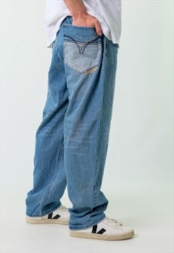 Blue y2ks Denim Hip Hop Jeans Baggy Pants