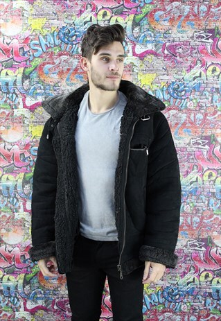 VINTAGE AVIATOR/FLYING JACKET. SHEARLING SHEEP SKIN. UNISEX.