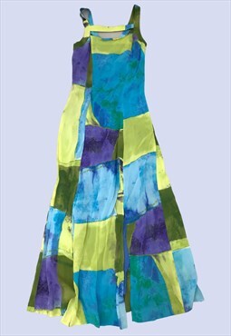 Multicoloured Dress Womens UK12 Sleeveless Shift Style