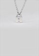 LOCK CHAIN NECKLACE WOMEN STERLING SILVER NECKLACE