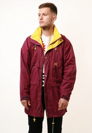 90S VINTAGE OLDSCHOOL HELLY HANSEN HOODED SHELL COAT 15435