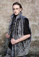 SNAKE FLEECE VEST JACKET HANDMADE PYTHON GILET BOMBER GREY